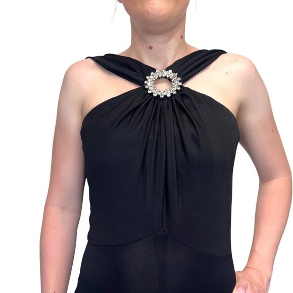 Jack Hartley Miami Vintage 70s 80s Column Formal Disco Evening Halter Dress - Picture 2 of 10